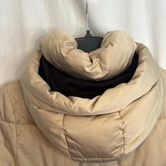 NWT L Nine West Duvet Puffer Coat Tan - Picture 10 of 16